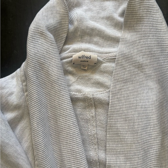 Wilfred Sweaters - Wilfred Light Grey Ribbed Shawl Collar Cardigan